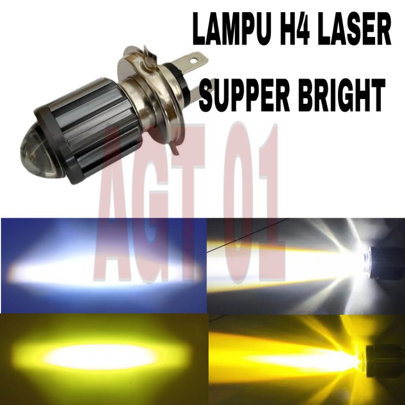 H4 LASER LED ไฟหน้าหลอดไฟ / H4 SUPER BRIGHT HI LOW LASER MOTORCYCLE HEADLIGHT / H4 LASER LED SOCKET 