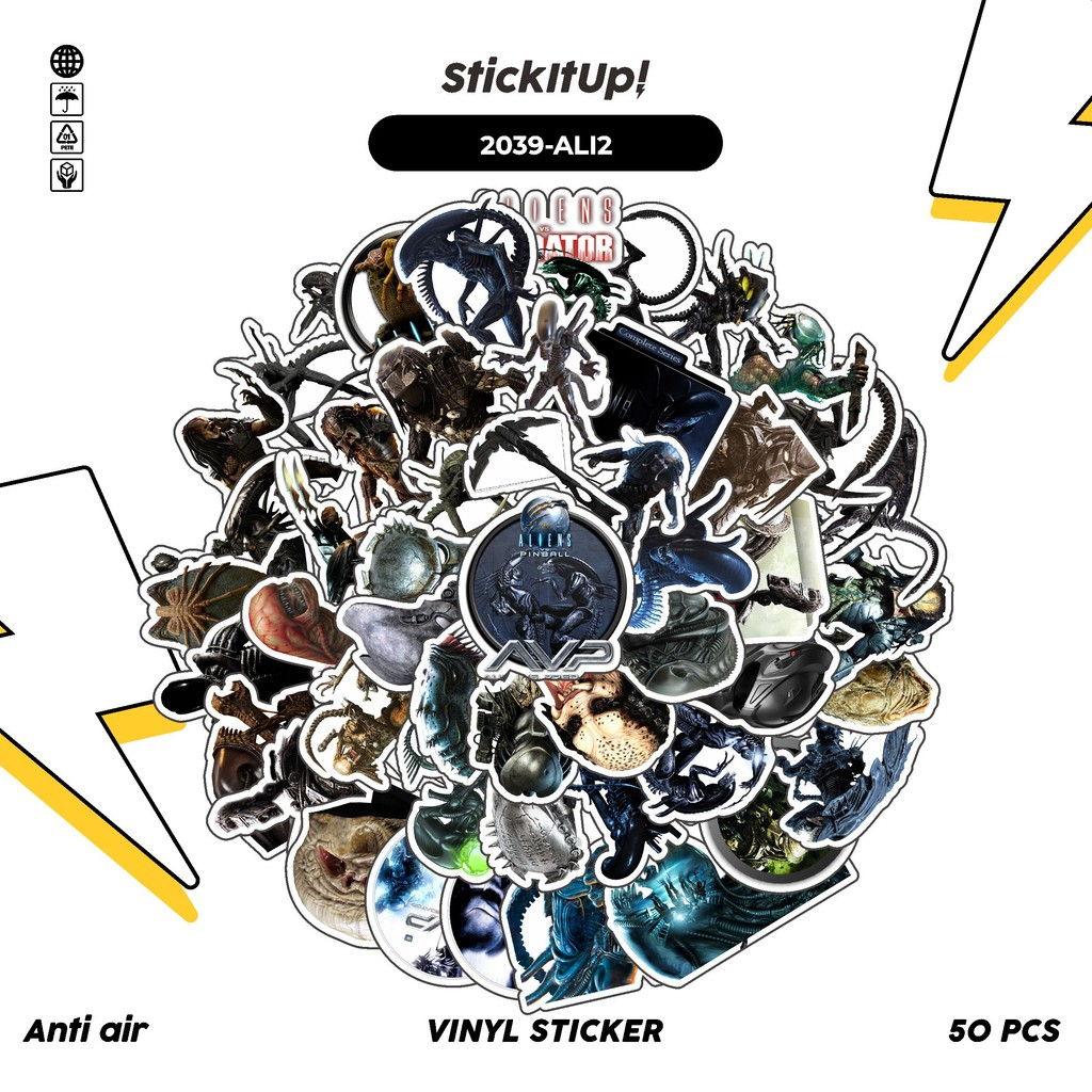 50 ชิ้นสติ๊กเกอร์แพ็ค MOVIE SERIES ALIEN VS PREDATOR CHAR MIX 02 น่ารักความงามไวนิลกันน้ําสําหรับ Fr