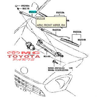 ที่ปัดน้ําฝนด้านหน้าขวา สําหรับ Avanza Xenia Veloz 85211-BZ060