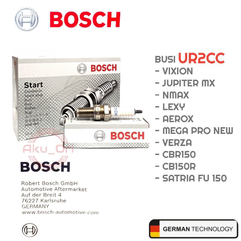 10 ชิ้น BOSCH UR2CC SPARK PLUGs สําหรับ vixion, jupiter, mx, nmax, lexi, satria fu motors (cr8e)