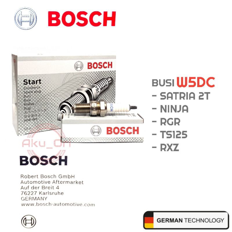 10 ชิ้น BOSCH W5DC (BP7ES) SPARK PLUG สําหรับ satria 2 จังหวะนินจาเวสป้ารถจักรยานยนต์ด้ายยาว