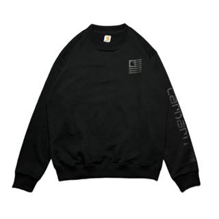 Carhartt CREWNECK โลโก้ เสื้อกันหนาว สีดํา