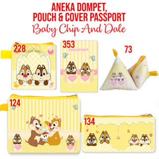 กระเป๋าสตางค์ใบยาว ใส่หนังสือเดินทาง และแผ่นรองเมาส์ได้ ลาย Baby Chip And Dale ขนาดเล็ก