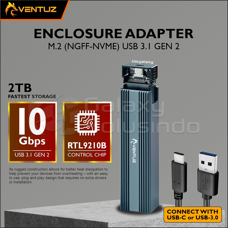 VENTUZ NVMe SSD M.2 ตู้ USB Type-C