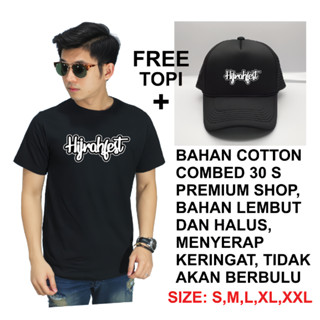 Hijrah Lest เสื้อยืดอิสลาม + ฟรีหมวกรถบรรทุก พรีเมี่ยม