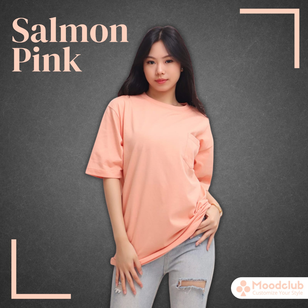 เสื้อยืด Oversize Pocket / Plain Salmon Pink Pocket