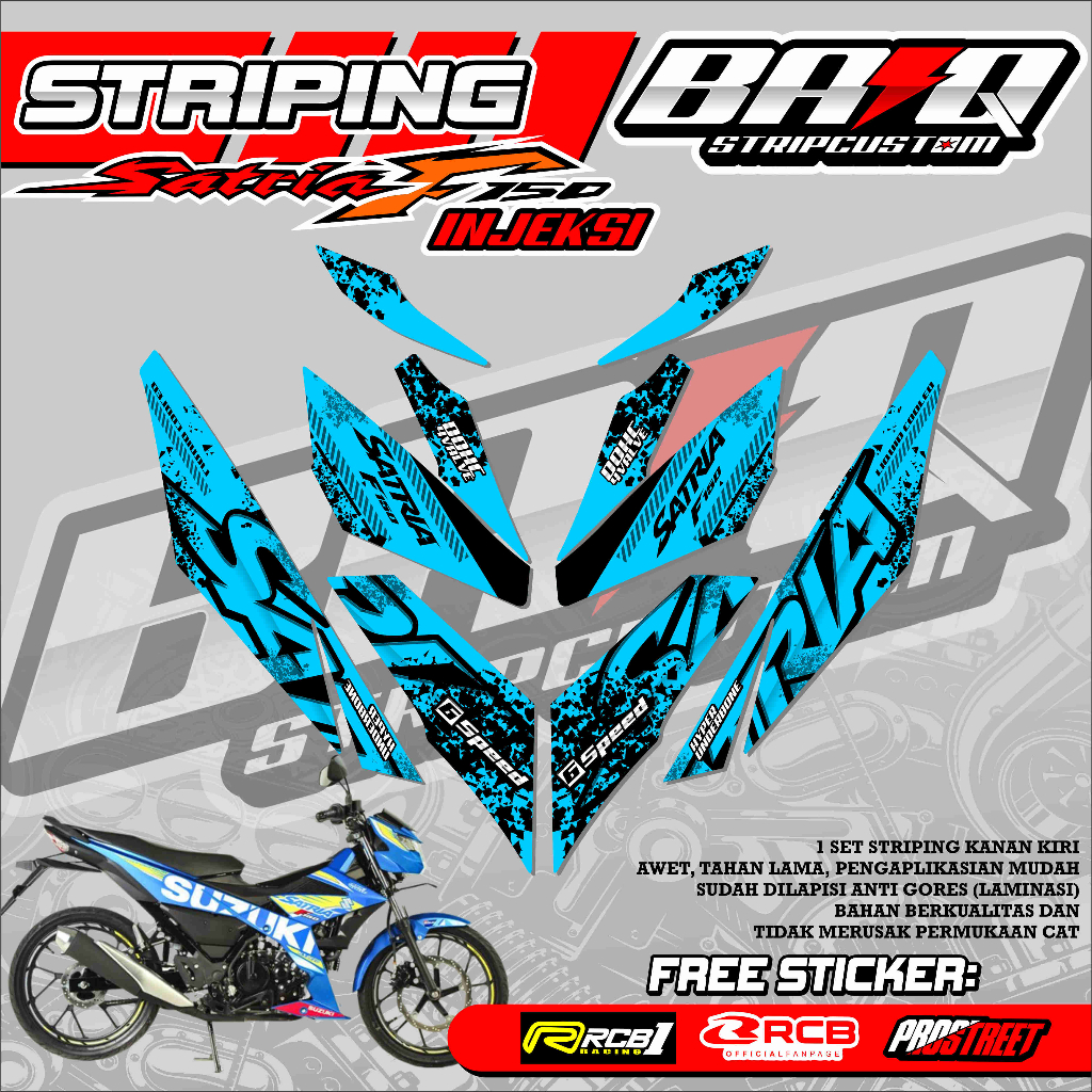 SATRIA F 150 INJECTION STRIPING STICKER - SATRIA F 150 INJECTION PREMIUM ABSTRACT STRIPING 04