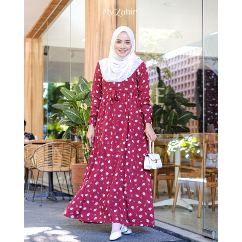 My Zahir Givana Dress Busui Friendly ผ้าเรยอน ลาย้เหนียว Size M-XXL