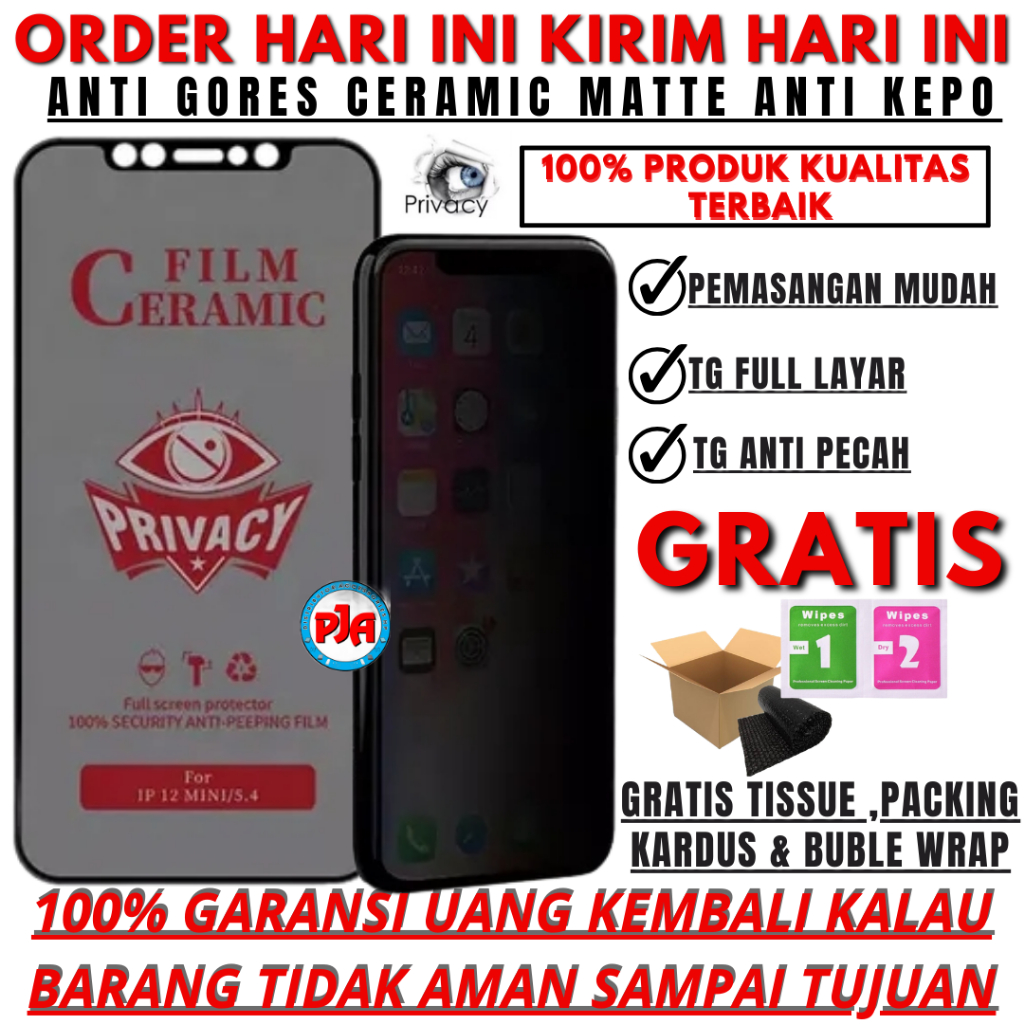 Anti Scratch Privacyกระจกนิรภัยความเป็นส่วนตัวเซรามิคMatte Anti Spy OPPO A1K A3S A5S A5 2020 A9 2020