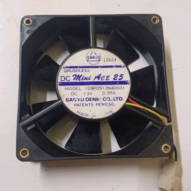 Ace 25/109P0913N4D031/13volt 0.38 ampere พัดลม DC ขนาดเล็กความเร็วสูง Sanyo denki