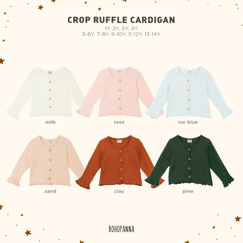 BOHOPNA - CROP RUFFLE CARDIGAN - คาร์ดิแกน - แจ๊กเก็ตสําหรับเด็กผู้หญิง 2