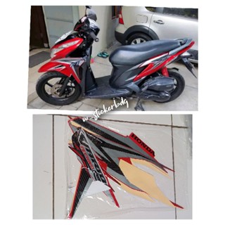 สติกเกอร์ติดตัวถัง สีแดง สําหรับ Honda Vario Techno 125 2013