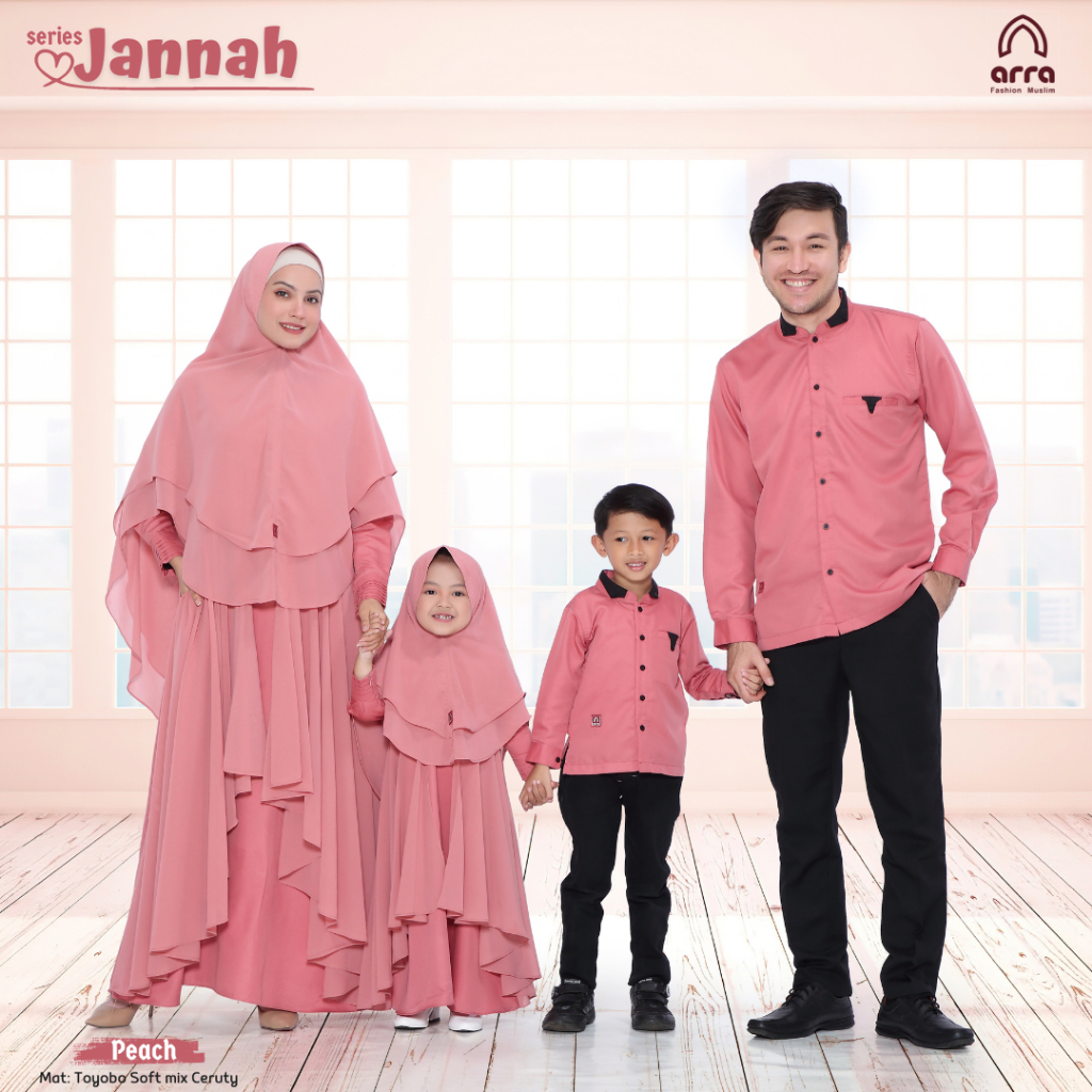 ARRA-Sarimbit Family Series Jannah Original ARRA Brand Peach Color Size XS, S, M, L, XL, XXL, XXXL, 