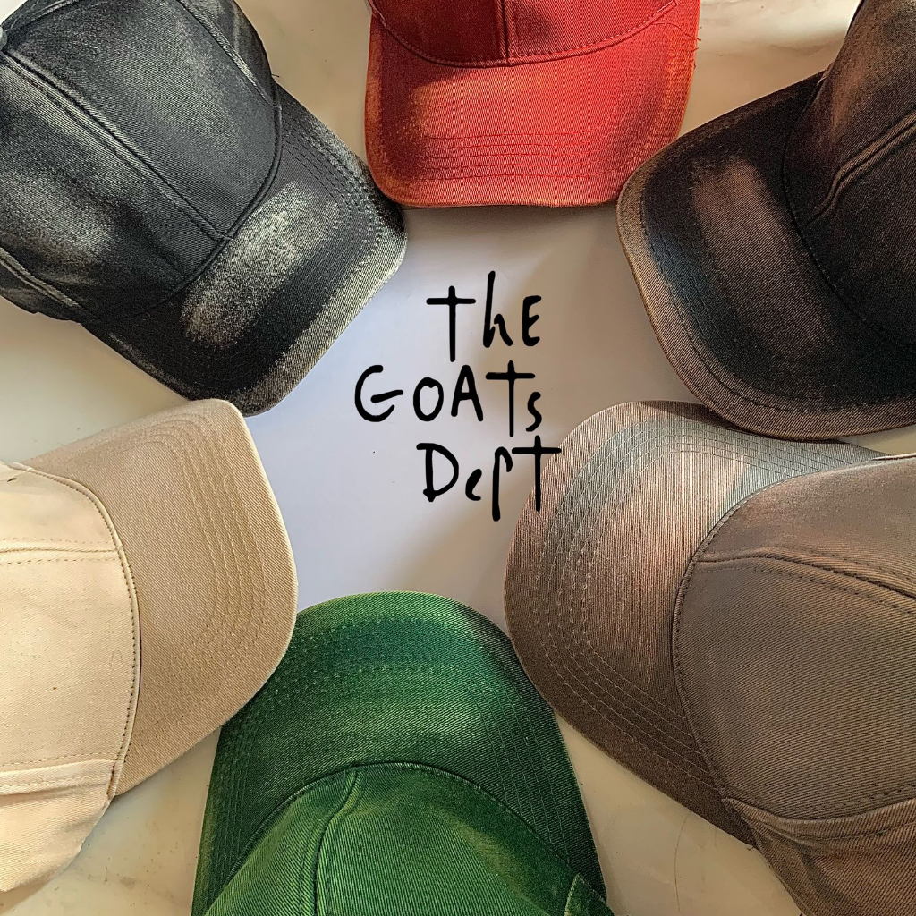 HIJAU MERAH The Goats Dept - Kenji Faded Baseball Cap Original / tg923 ยุคใหม่หมวกสีแดงสีเขียวสีเขีย