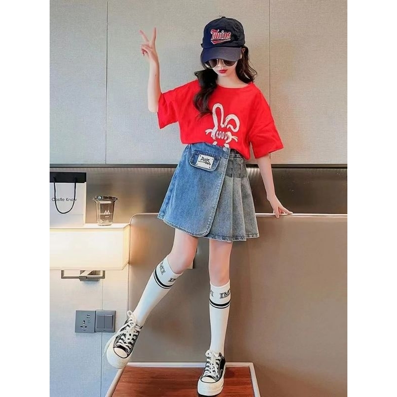 กางเกงยีนส์ skirt set