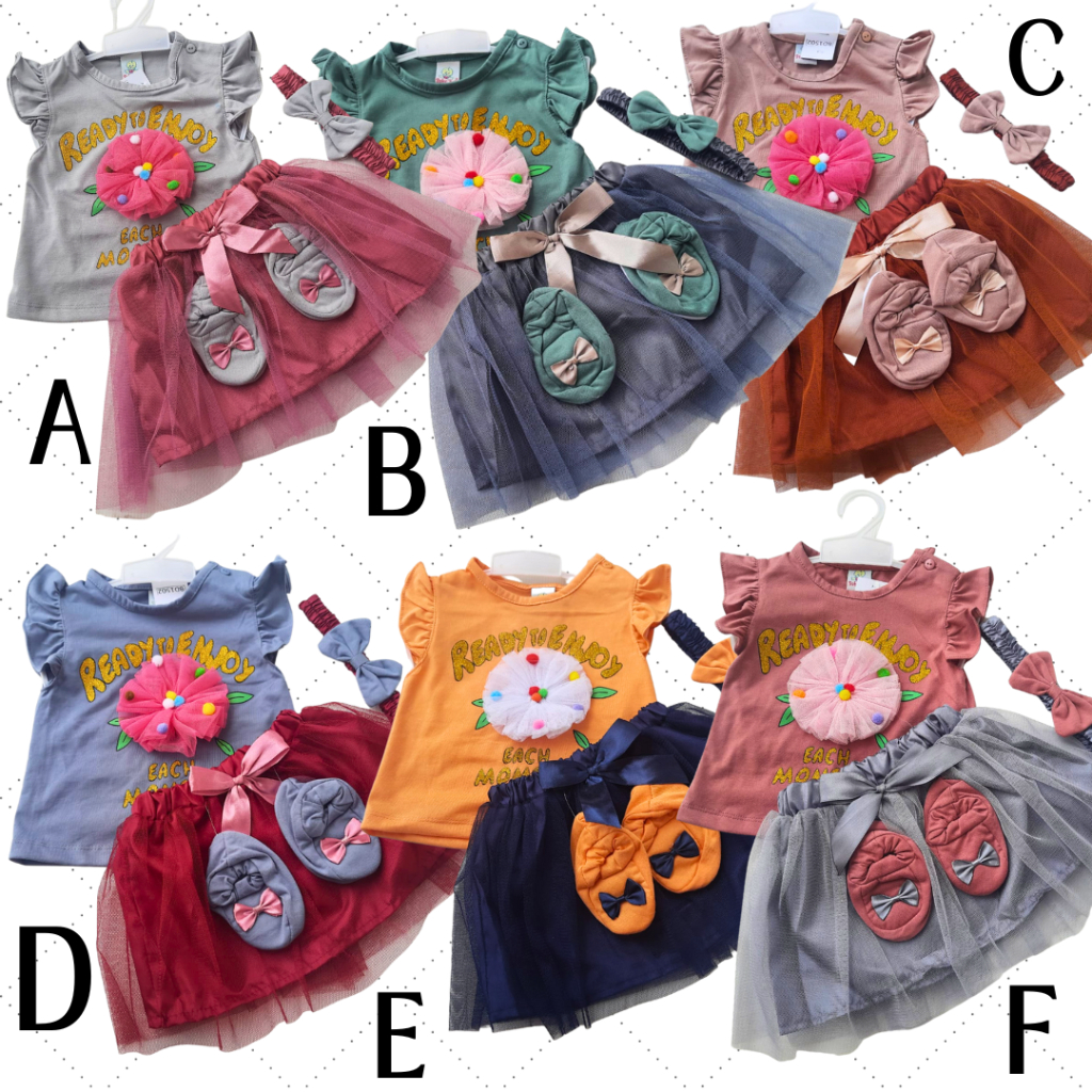 4in1 แฟชั่นเสื้อผ้าเด็กผู้หญิงชุดเสื้อผ้าเด็กผู้หญิง Q589 Babybell Goldenkidshop