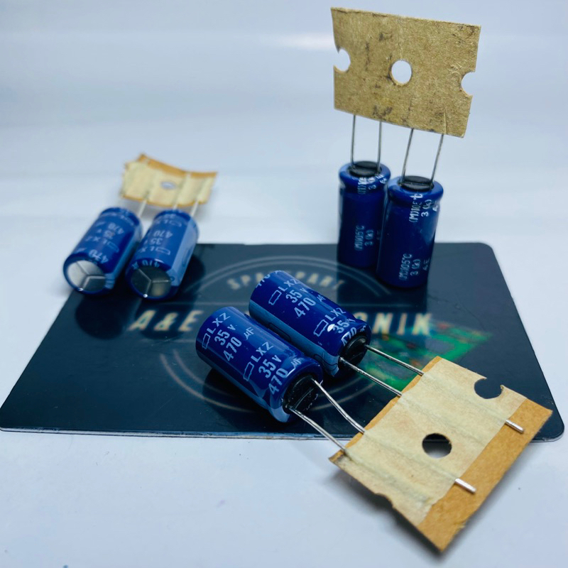 Elko ตัวเก็บประจุ 470uf 35v ม้วน- renceng/capasiotr elco 470uf 35v renceng