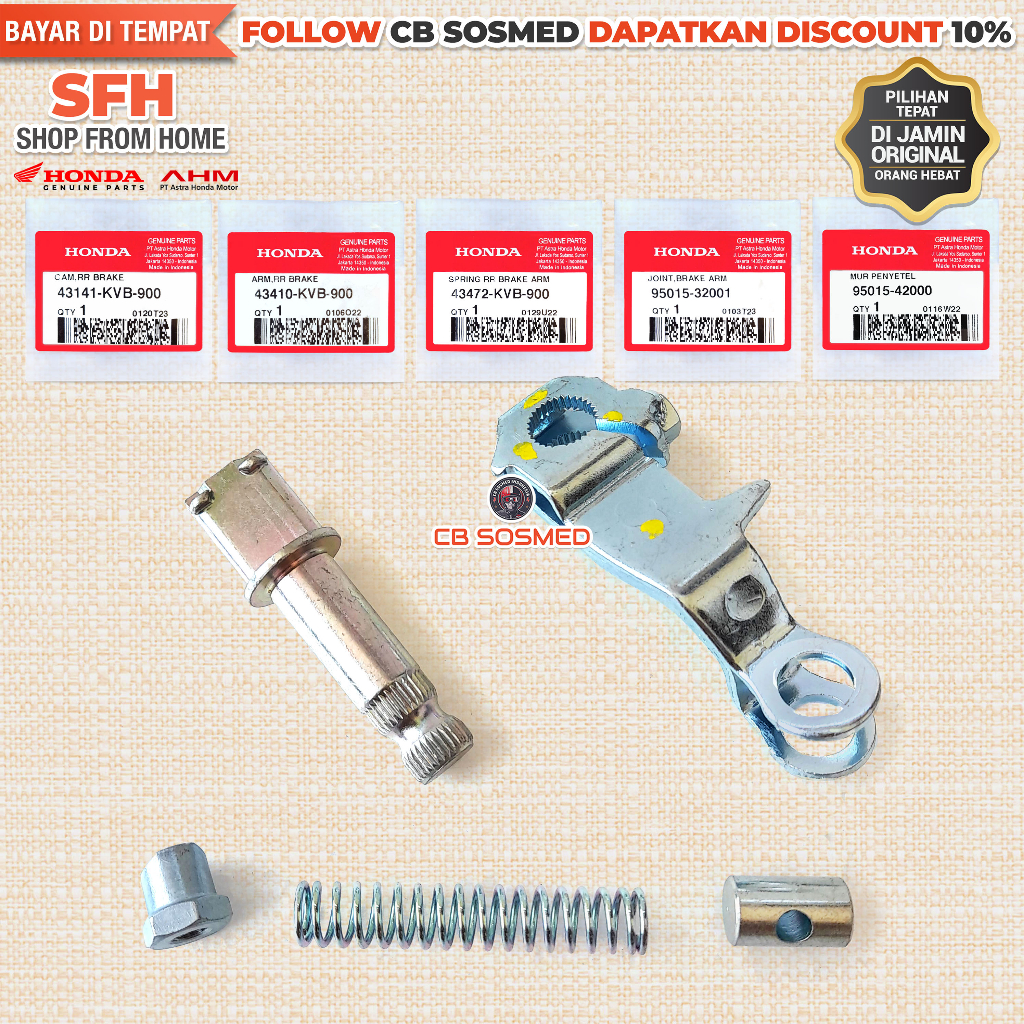 ด้านหลังเบรคต้นขาเพลา Scoopy eSP K16 ด้านหลังเบรคเพลา Scoopy eSP K93 Original Honda AHM 43141-KVB-90