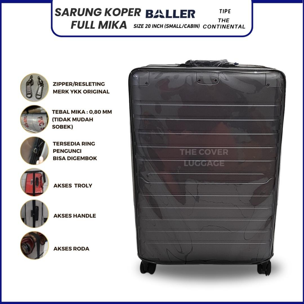 Fullmika ผ้าคลุมกระเป๋าเดินทาง อลูมิเนียม ขนาดเล็ก 20 นิ้ว สําหรับ Continental Aluminium Baller Suitcase