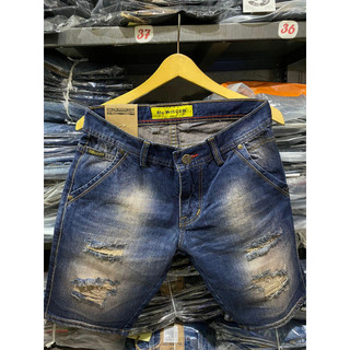 MC WISCER Celana Pendek Pria Jeans Sobek Terbaru Bahan Denim Tidak Melar Model Skinny Diatas Lutut