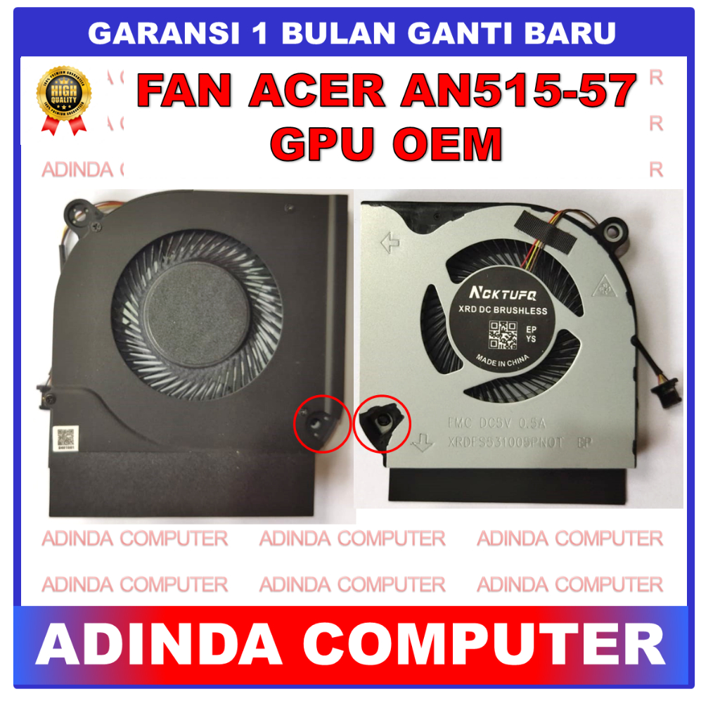 พัดลม Acer Nitro 5 AN515-57 AN517-52 AN517-53 AN517-54 AN715-52 N20C1 PH315-53 GPU LEFT OEM