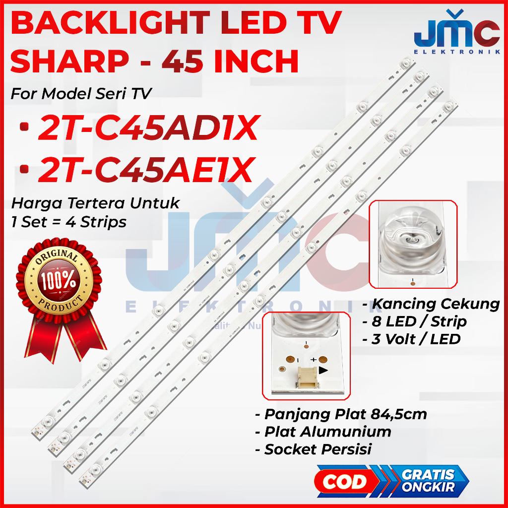 Sharp ไฟแบ็คไลท์ทีวี 45 นิ้ว 2T-C45AD1X 2T-C45AE1X 2TC45AD1X 2TC45AE1