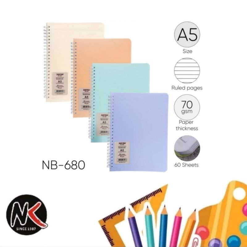 Binder Note/Note Book JOYKO NB-680 สีพาสเทล