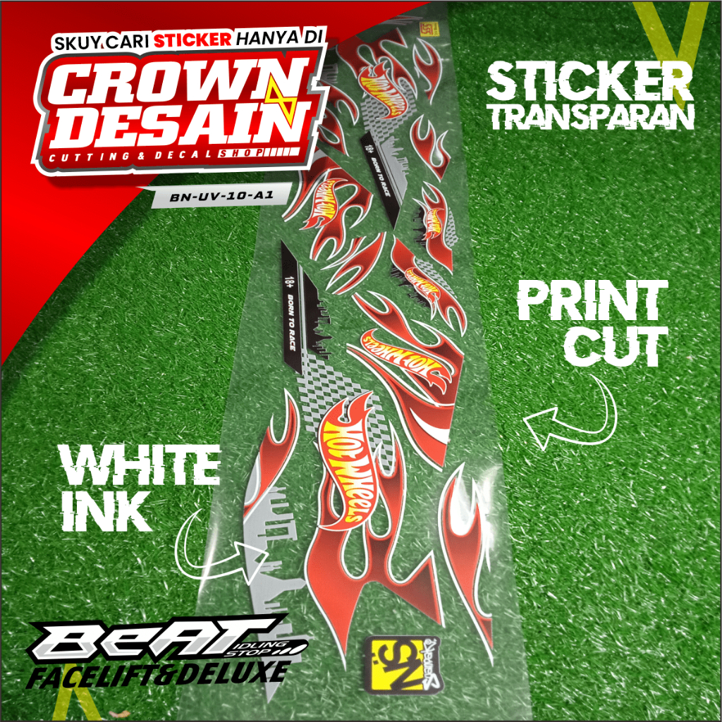 Transparent Striping Beat New Beat Deluxe Motif HotWheels UV Striping Sticker Beat New Racing Motif 