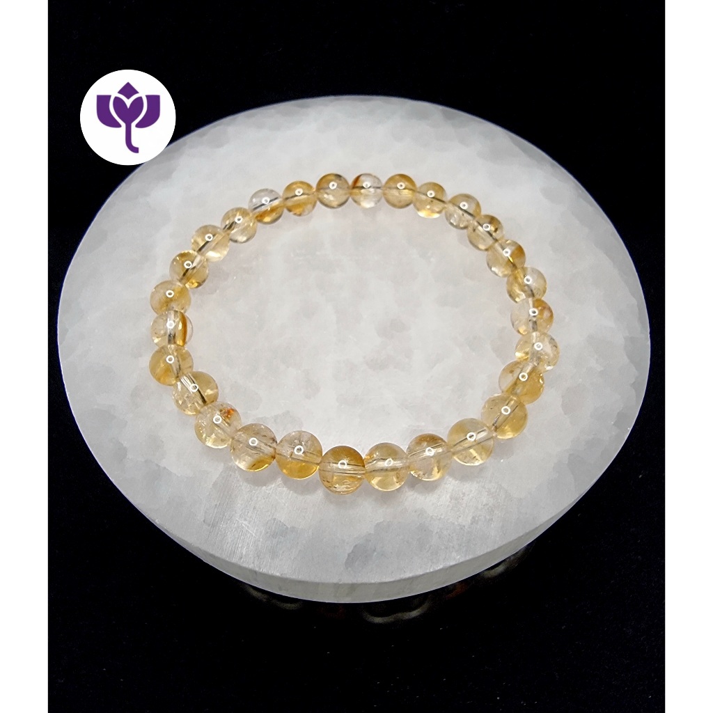 Himalayan Azeztulite Citrine Quartz Stone Bracelet Booster 4A 6mm F988