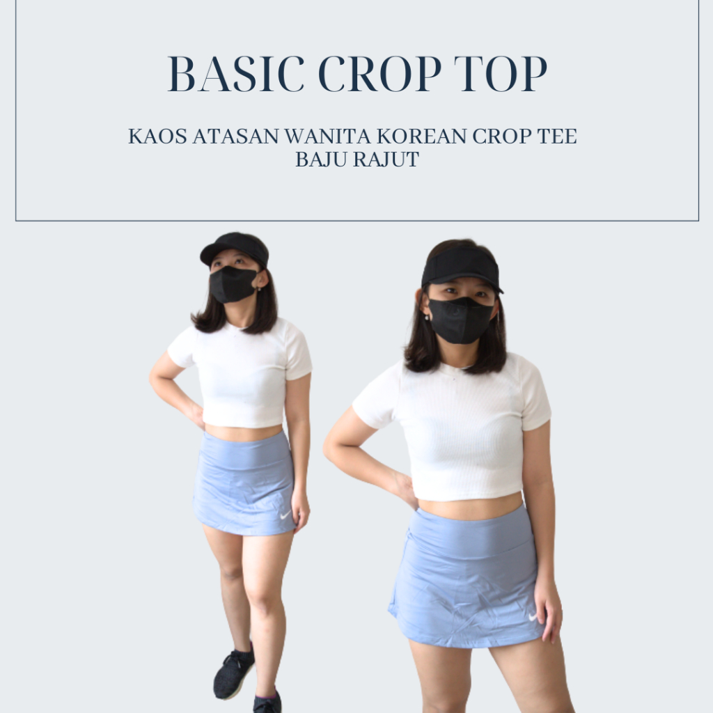 Oppa Style Shop 123 Basic Crop Top เสื้อถักเสื้อครอปเกาหลีของผู้หญิง