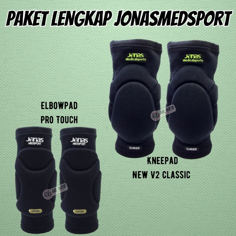 Hitam JONAS KNEEPAD/JONAS MAXIM V3 ELBOWPAD - Black Saving Package ผู้รักษาประตูฟุตซอล