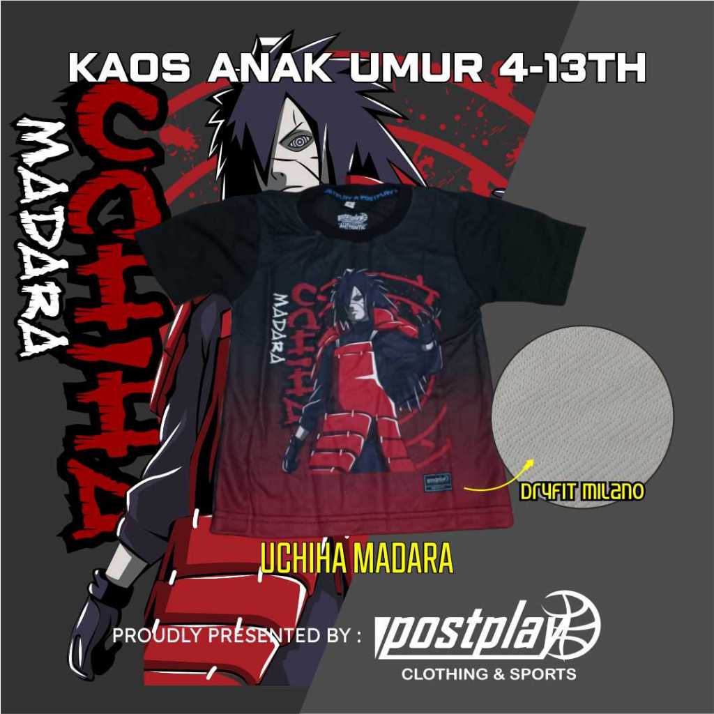 เสื้อยืดเด็กอนิเมะ Uchiha Madara