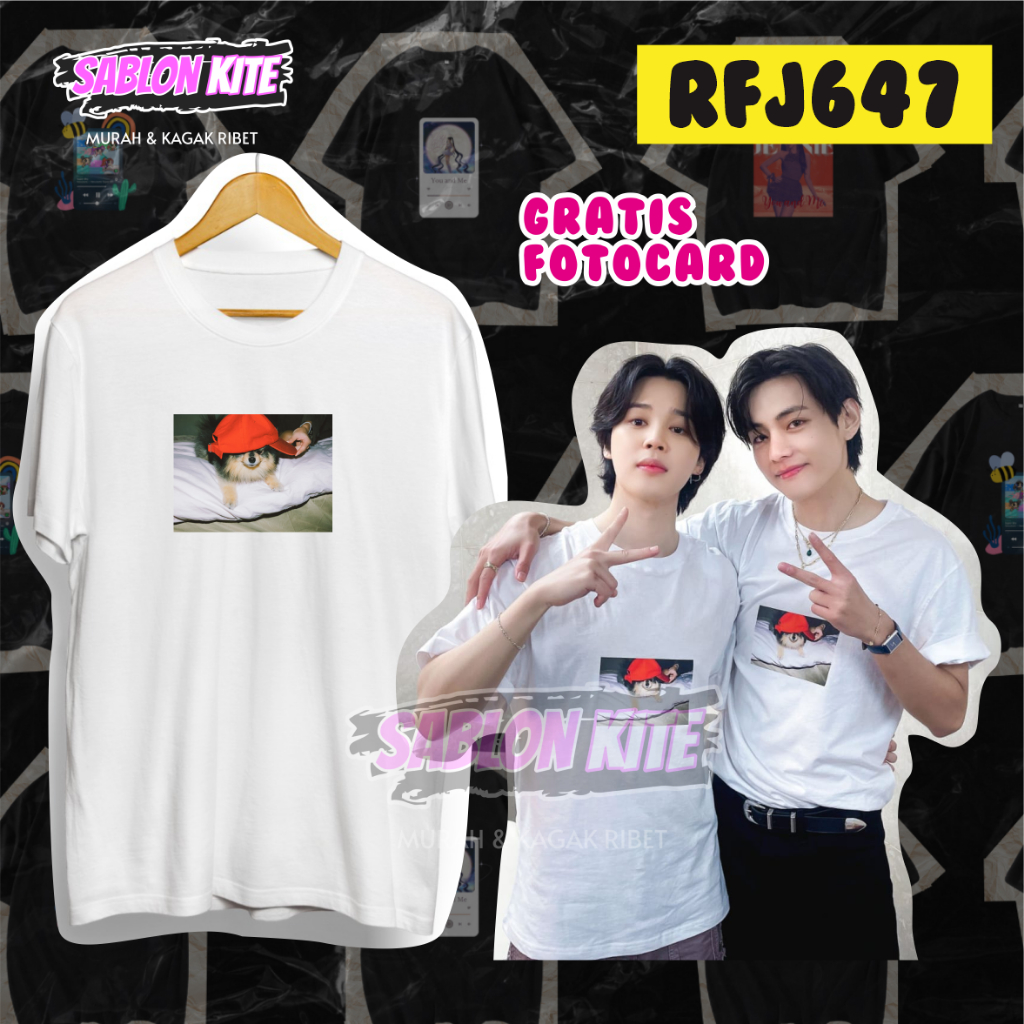 Rfj647 เสื้อยืด Kpop Jimin Taehyung layover Yeontan guk guk + Photocard