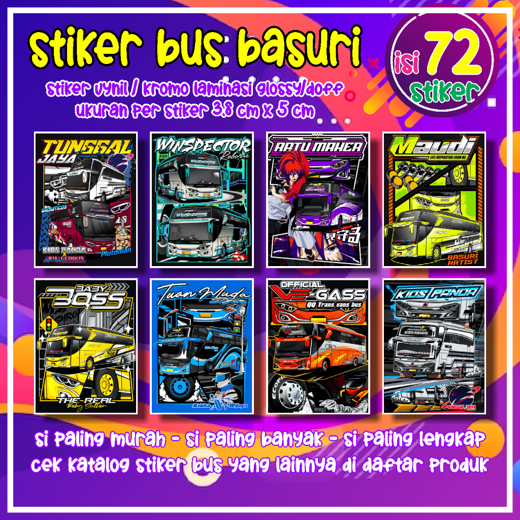 ไวรัส บรรจุ 72 สติ๊กเกอร์รถบัส |Tunggal jaya winspector rato maher moudi baby boss Young tuan ve Gas