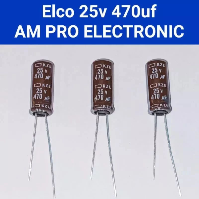 10 ชิ้น Elco 25v 470uf Elko 470uf 25v สีน้ําตาล