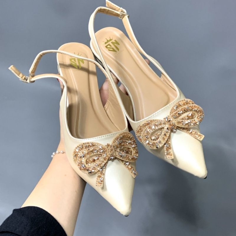 รองเท้าผู้หญิง LADY KIYORA รองเท้าปาร์ตี้ RIBBON HEELS