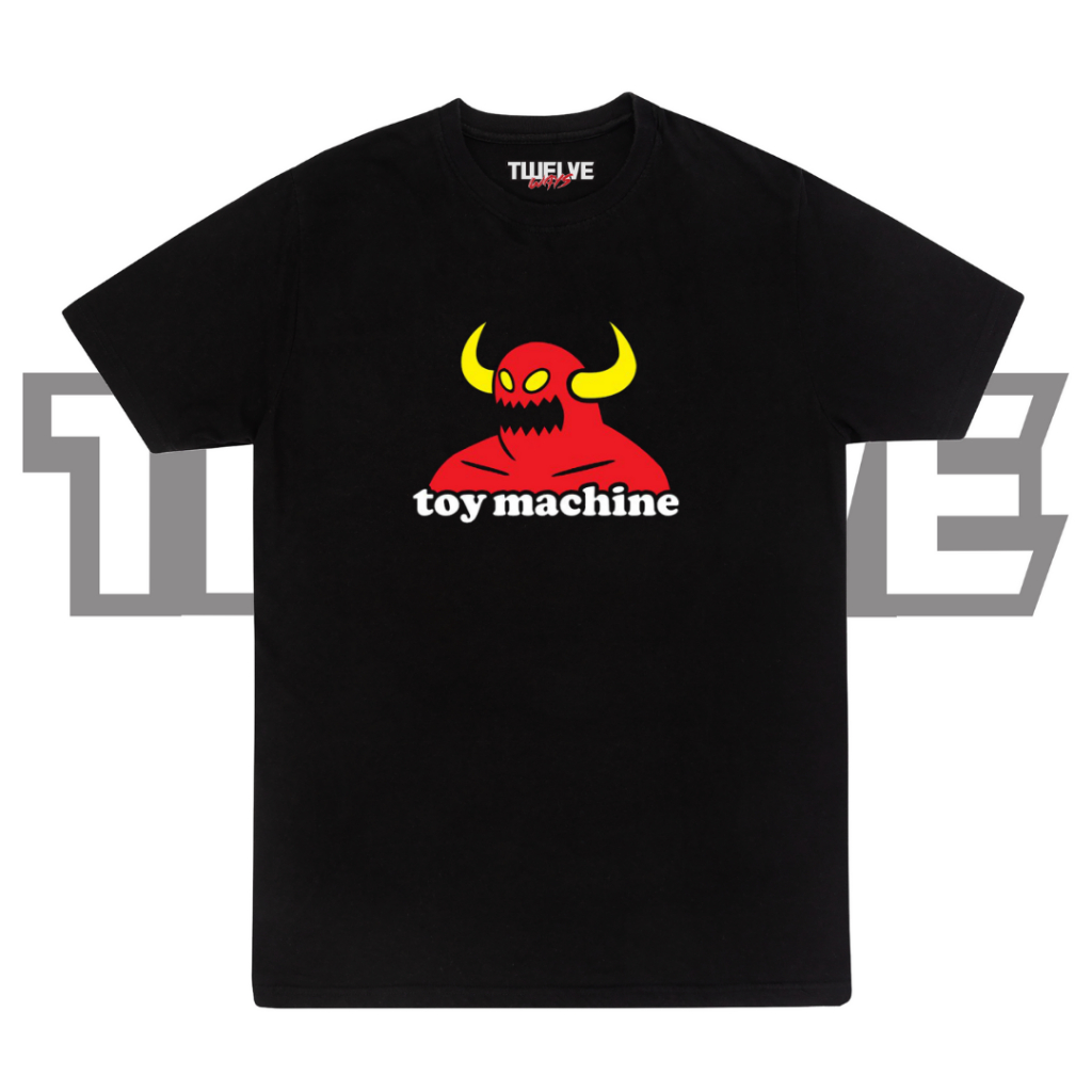 Toy MACHINE SKATEBOARD เสื้อยืดสีดําปกติ | ท็อปส์ชายหญิง | เสื้อผ้าเด็กผู้หญิงสเก็ต | ไม่จํากัดเพศ