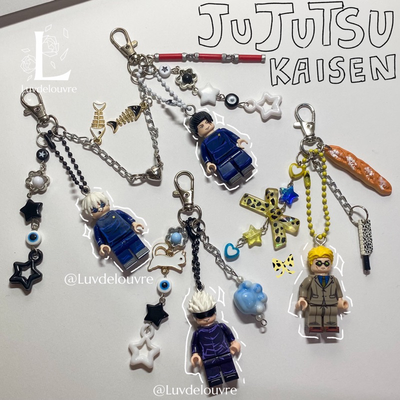 GANTUNGAN JUJUTSU KAISEN TOJI KEYCHAIN HIROMI GOJO GEGO NAMI YUTAKA ITADORI BREADINA BEADS MINI KEYC