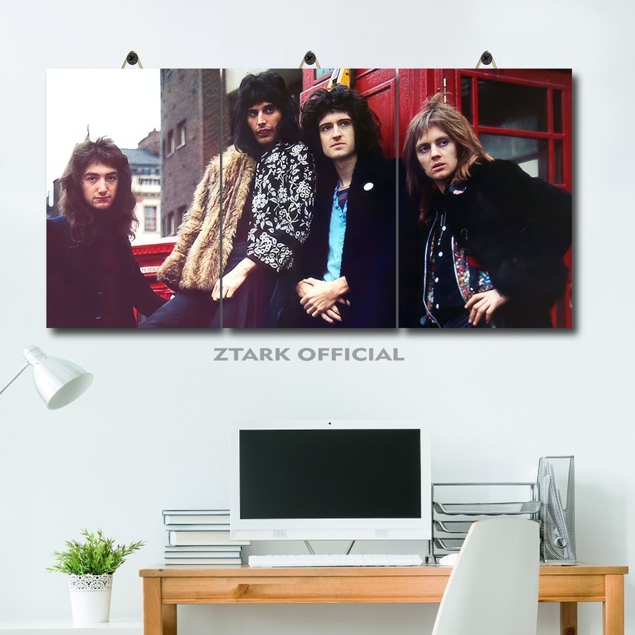 Kayu HIASAN DINDING 60x30 Multi Panel Band Queen Poster Room Display/Band Queen Group ตกแต่งห้องไม้/