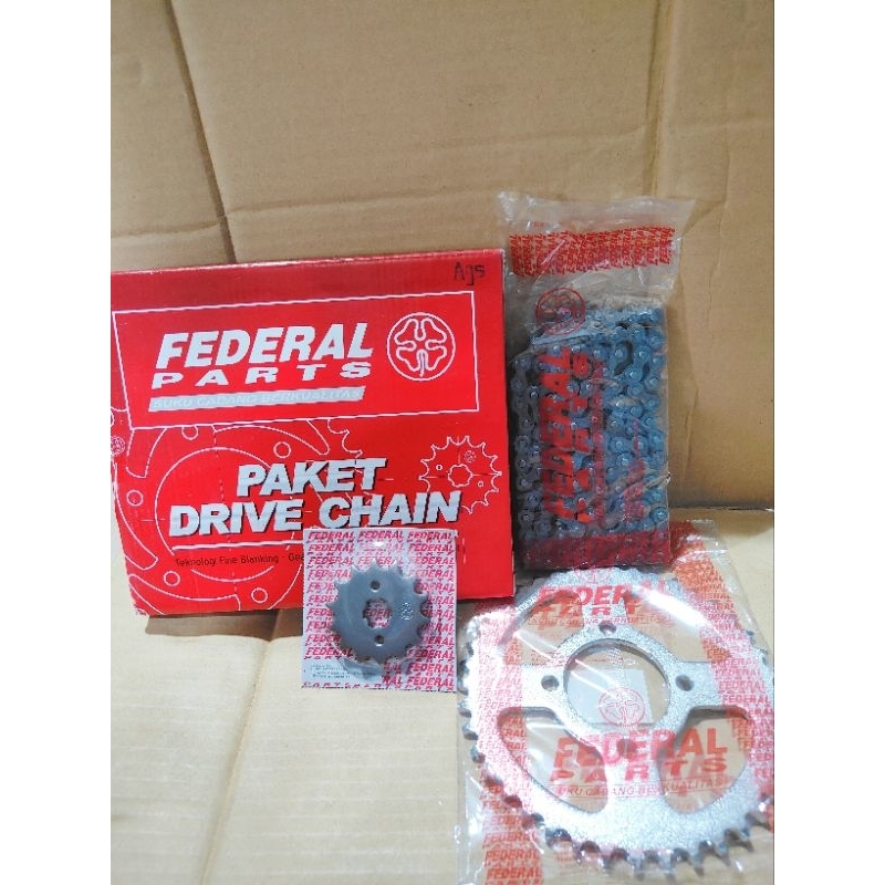 Gearset Gearset ชุดเกียร์โซ่ด้านหน้าด้านหลัง Federal Honda Win 100 Win100 FP 412P1 GF6 220C Original