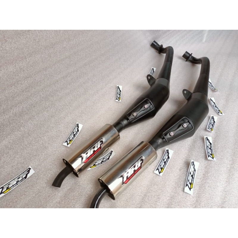 Hitam ท่อไอเสีย FIZ R FORCE ONE ALFA SIGMA TORNADO มาตรฐาน RACING BELLY สีดํา ORIGINAL ARF MUFFLER PREMIUM