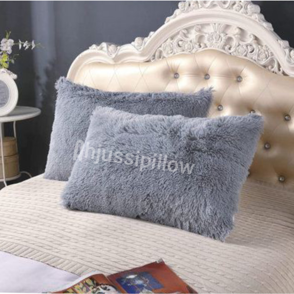 RASFUR IMPORTED FUR PILLOW COVER 90X50 70X50 / RASFUR FUR SOFA ฝาครอบ PILLOW