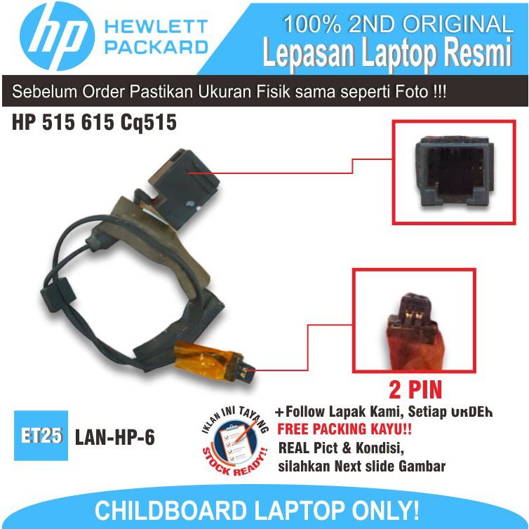 ET78 LAN-HP-6 LAN PORT RJ11 INTERNET DATA LAPTOP HP 515 615 CQ515