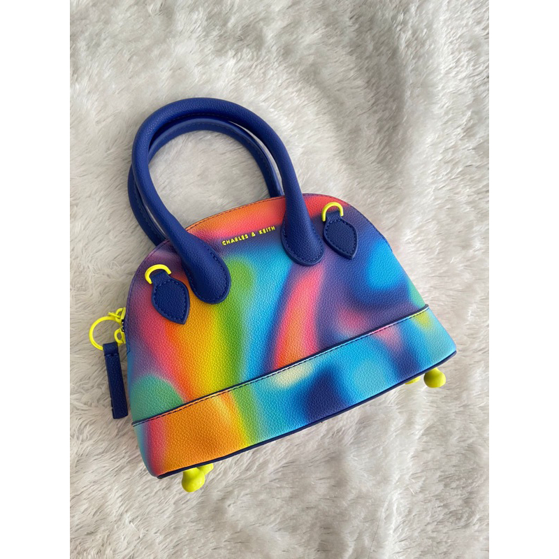 Charles & Keith Rainbow Color Top Handle CnK Womens Sling Bag - โรงรถshop.co