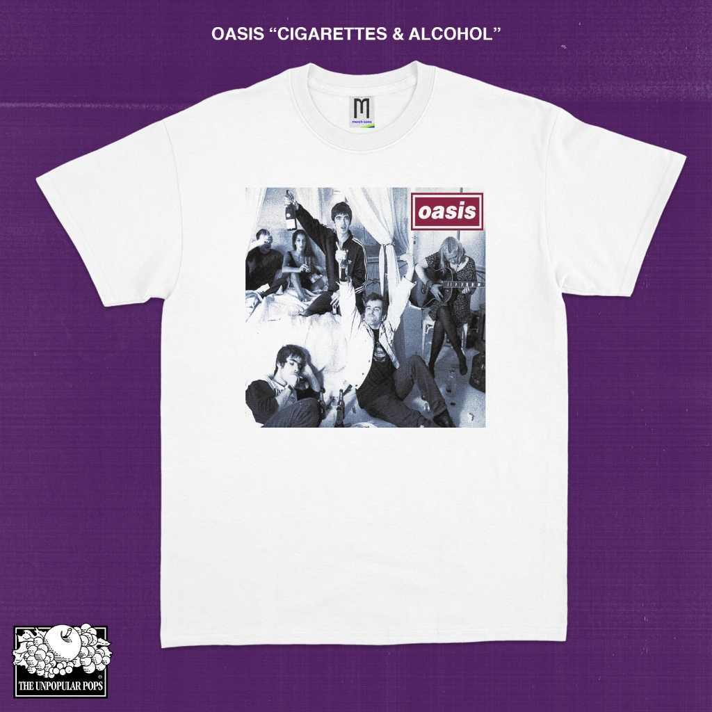 Oasis Band เสื้อยืด - บุหรี่ &amp; แอลกอฮอล์