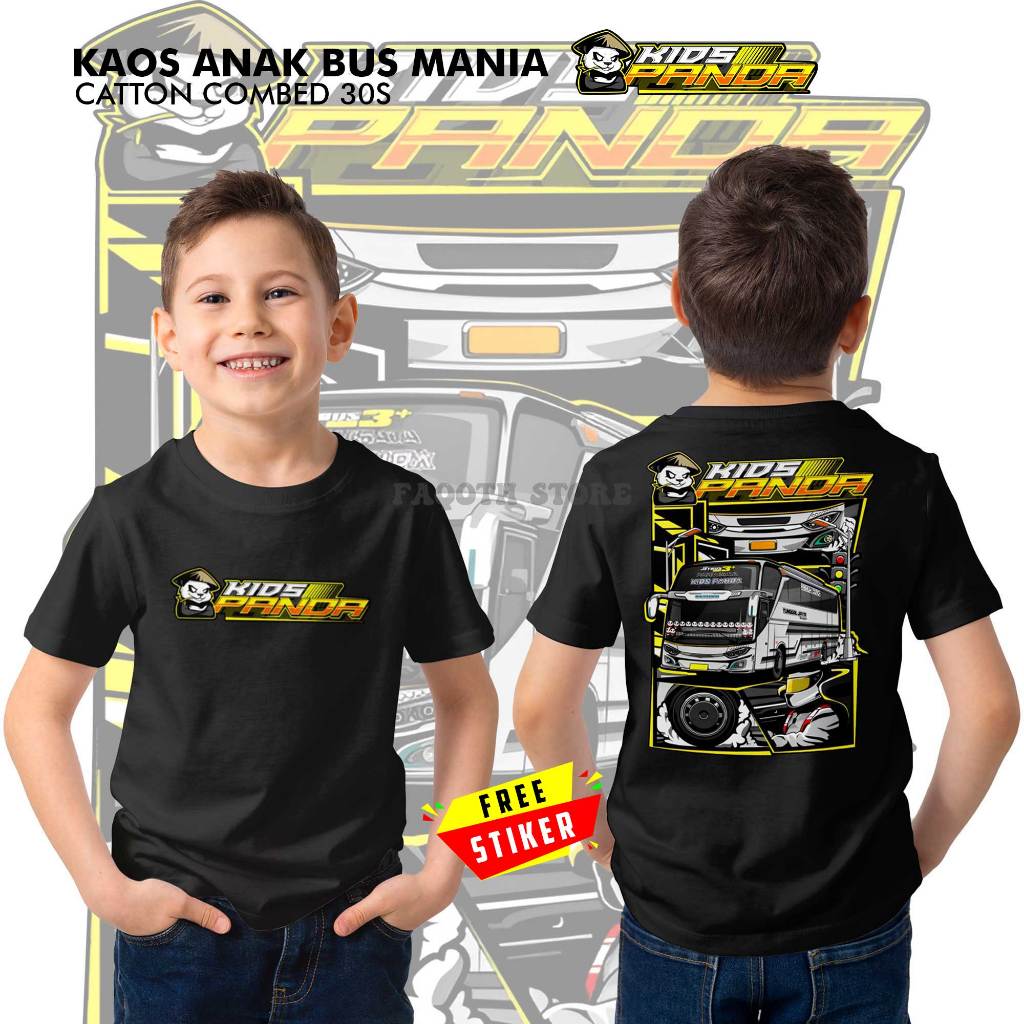 Kids bus mania เสื้อยืด telolet เด็ก panda jet bus 3 bus เสื้อ