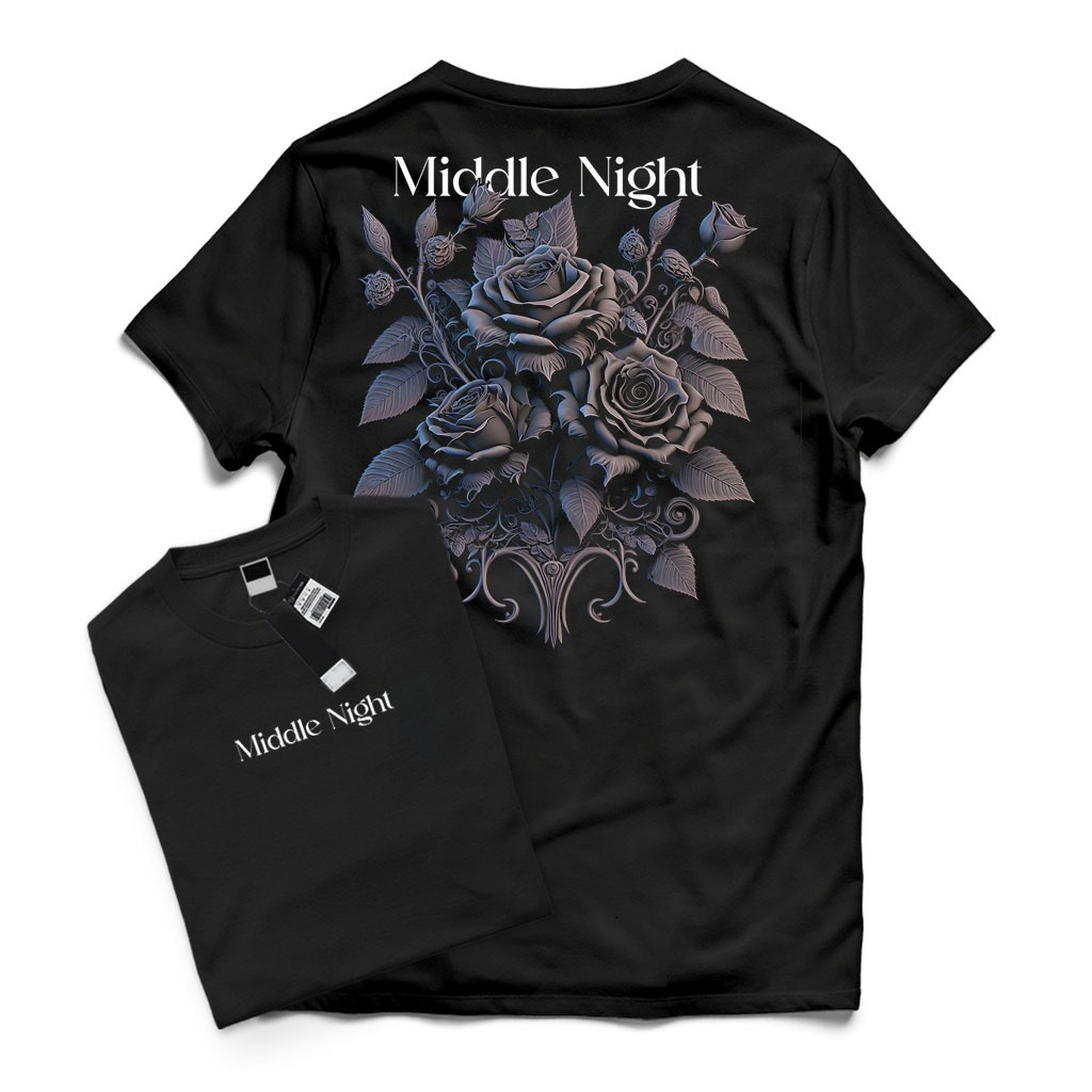 Mawar HITAM Premium เสื้อยืดผู้ใหญ่ ROSE BLACK BLACK ROSE วัสดุ 24S