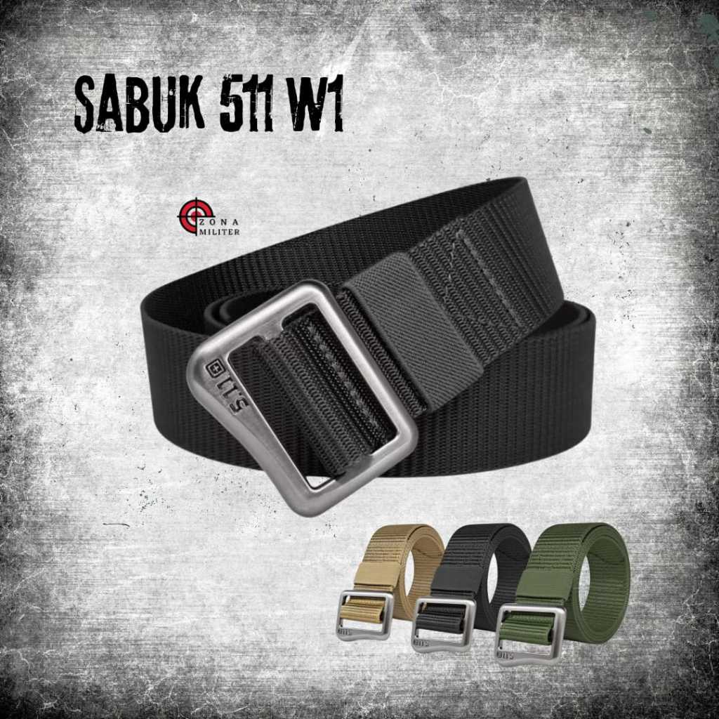 เข็มขัดไนลอนสําหรับผู้ชายและผู้หญิงหัว 511 สีดํา