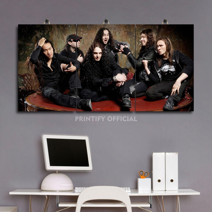 ตกแต่งผนังห้องครัว ภาพวงดนตรี Dragonforce 60X30 หลายแผง / Printify Official / Dragonforce Band ตกแต่
