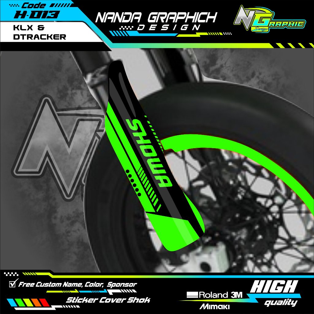 KLX BF & Dtracker KLX S 150L Shock Cover สติกเกอร์ขวาซ้ายสติกเกอร์สี Variations Kawasaki Shock สติกเกอร์